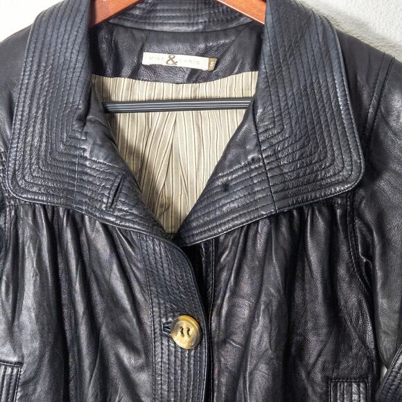 Mike & Chris Cropped Leather Jacket Black Size XS Urban Streetwear - Picture 3 of 11